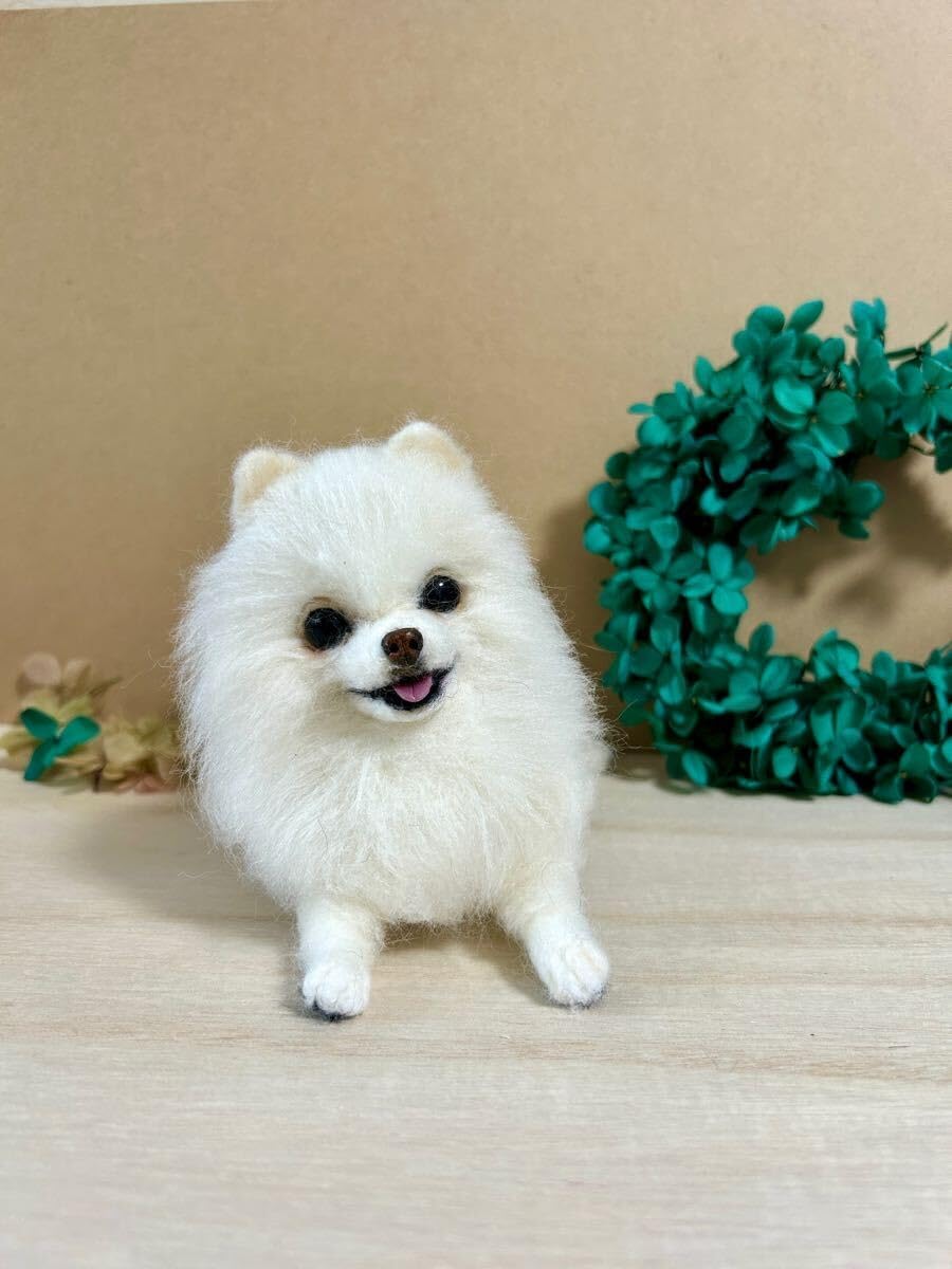 羊毛フェルト にこにこポメラニアンのバスケット ✨SONY ソニー坊や